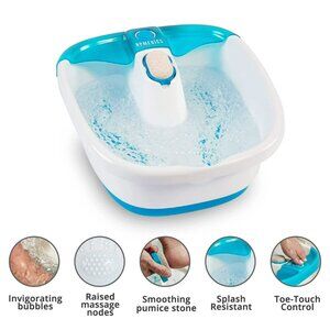 HoMedics Bubble Mate Foot Spa, Toe Touch Controlled, Removable Pumice Stone, New